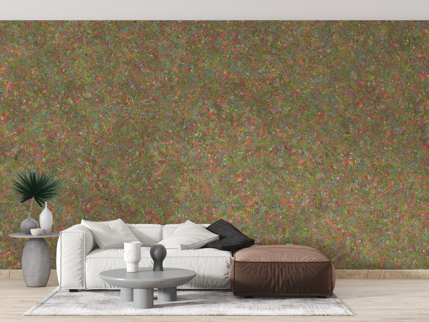 Embroidery Colorful Floral Removable Wallpaper Murals - Giffywalls DTLE13