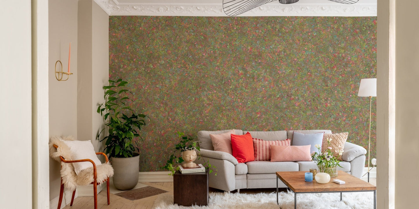 Artistic embroidery wallpaper with blooms DTLE13
