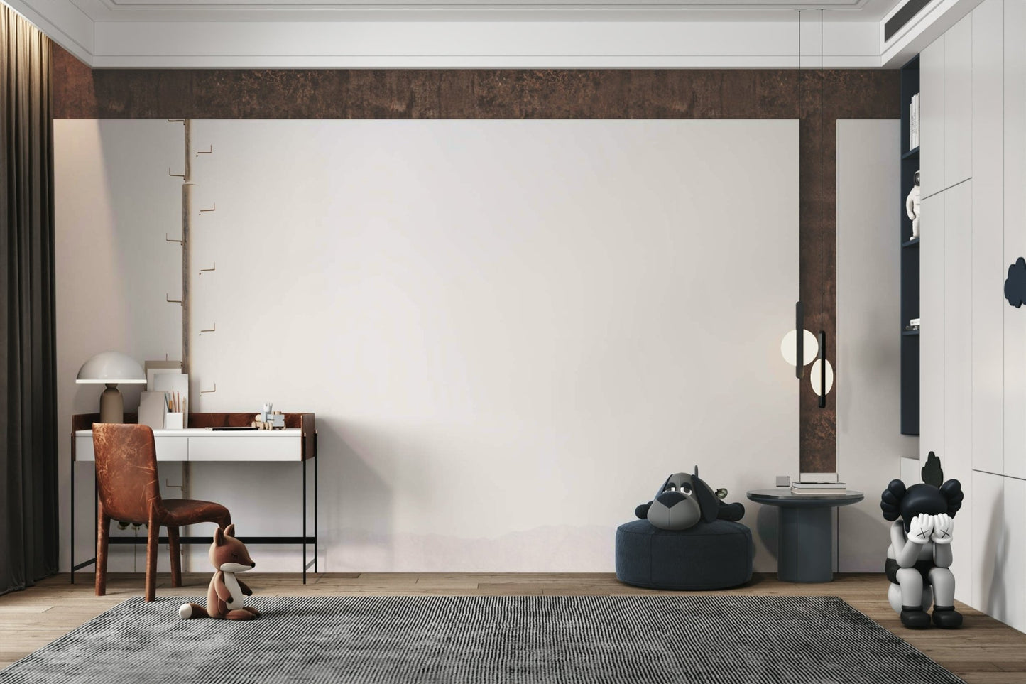 Bare mountains fade along the low horizon, a scenic wall mural GD4802
