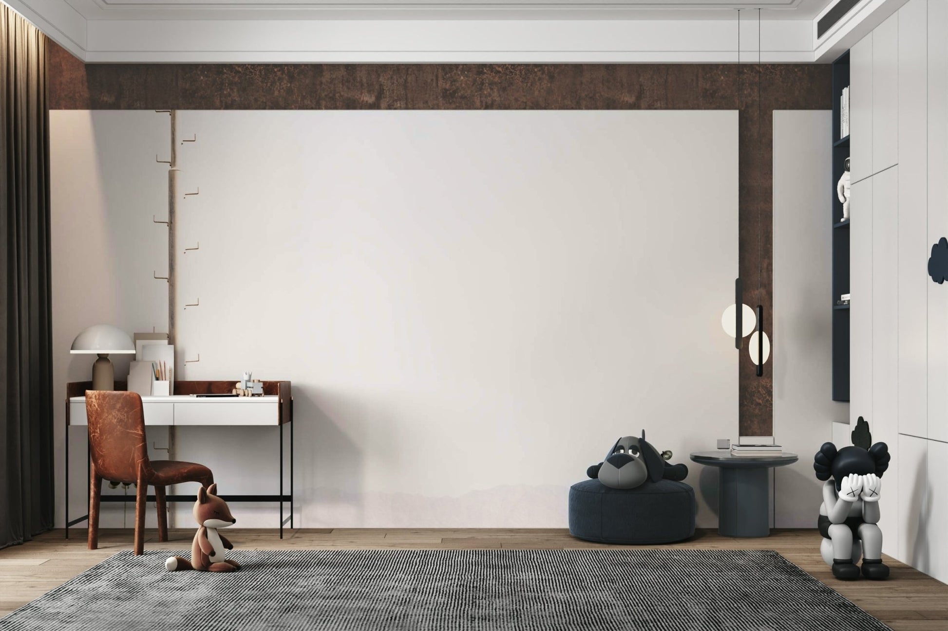 Bare mountains fade along the low horizon, a scenic wall mural GD4802

