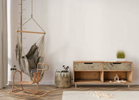Sparse poles stand over a bleached desert, an Eilat #32 wall mural GD4802
