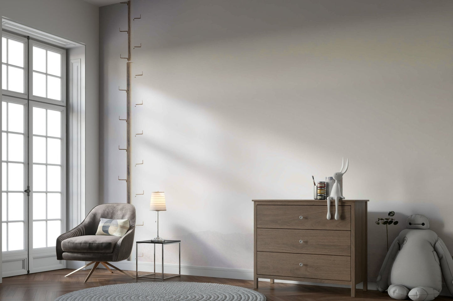 Desert light bleaches the sky behind the poles in this Eilat #32 wall mural GD4802
