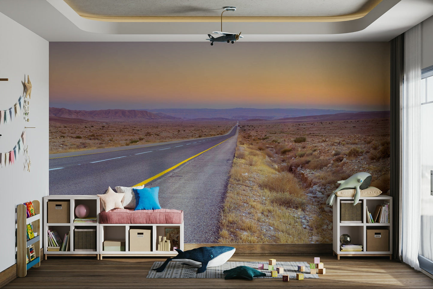 Scenic drive wall mural with desert view

