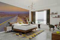 Wide desert mural with soft sky above

