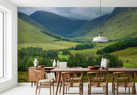 Wide panoramic valley view of the Scottish Highlands Vista Wall Mural.