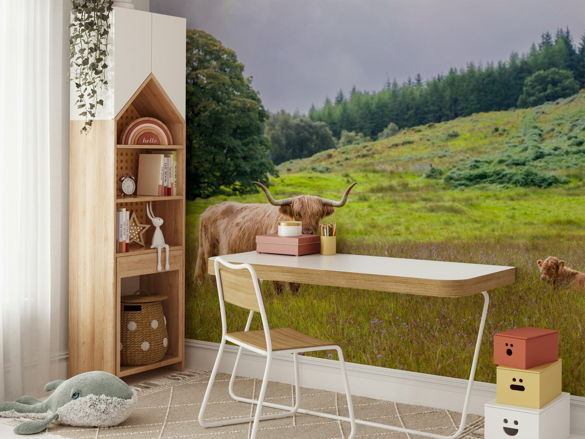 Highland pasture mural for walls

