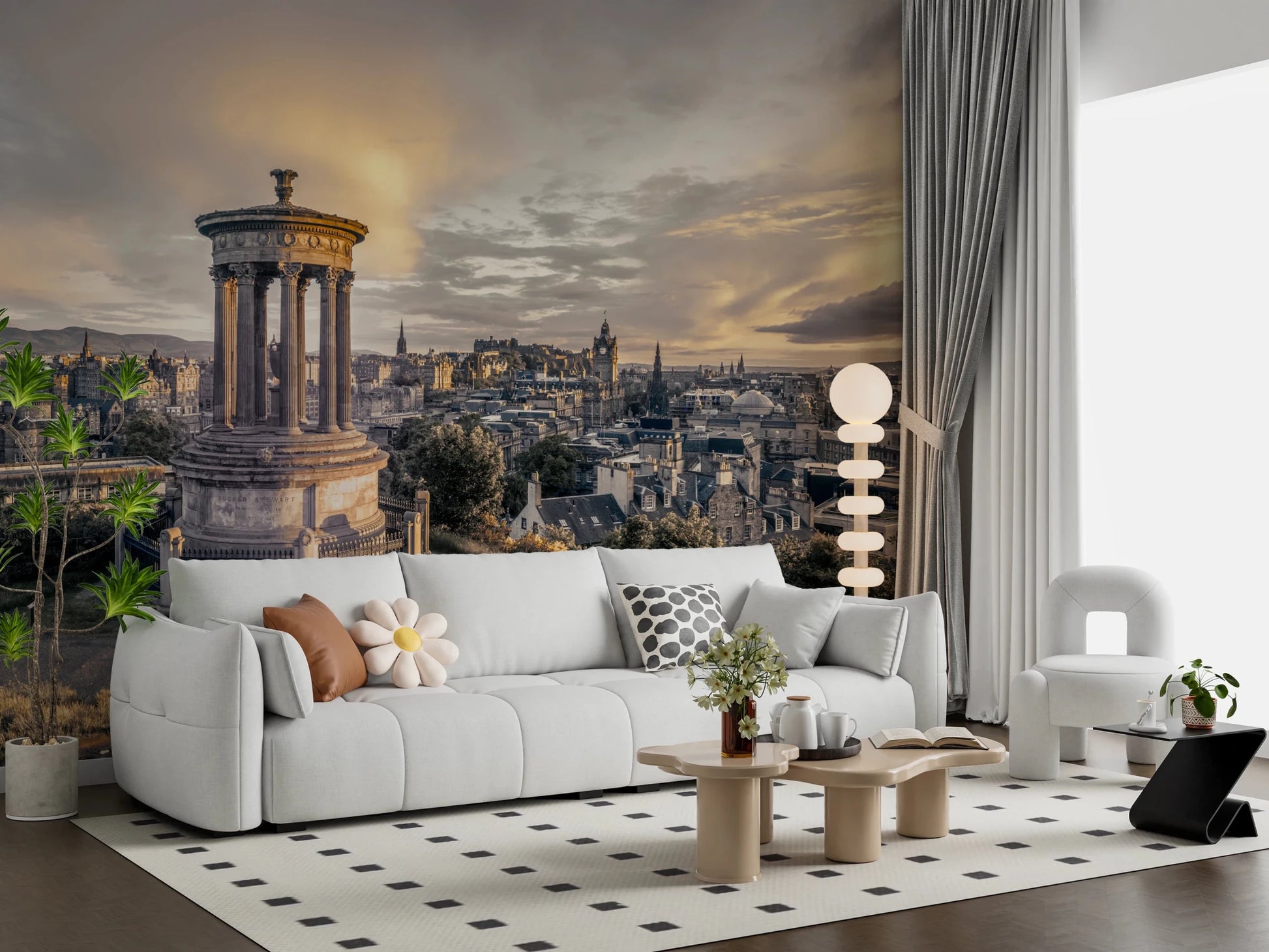 Heritage urban view wall mural for a bedroom feature wall., GD8290
