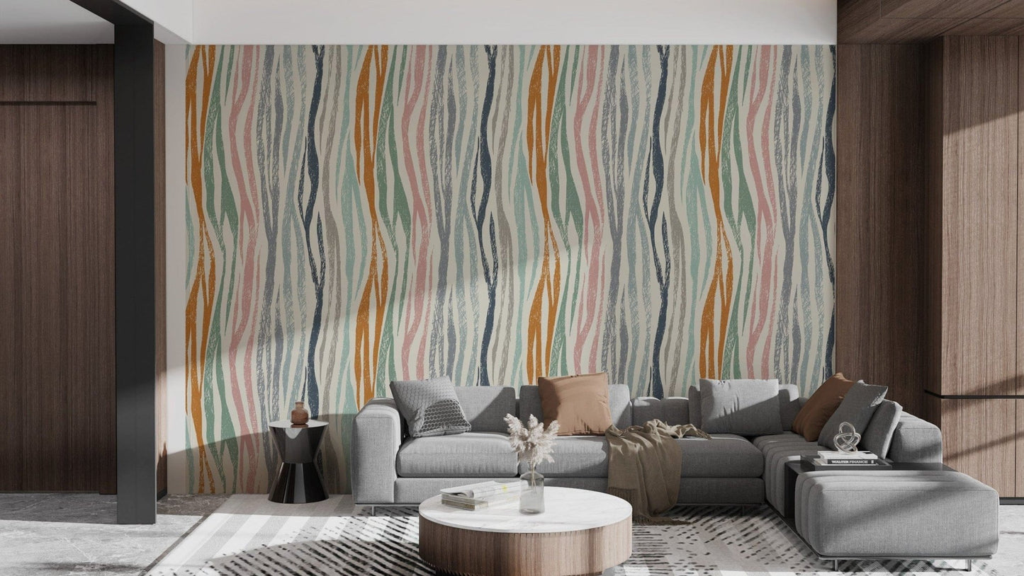 Abstract Scribbled Serenity Wall Design
