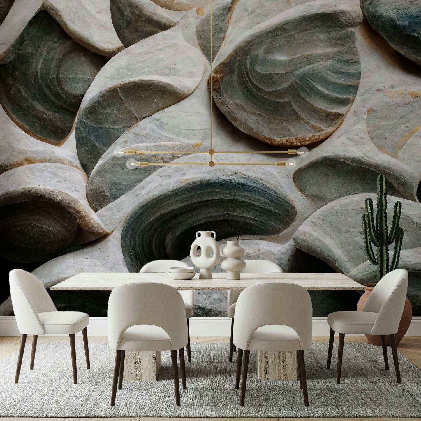A beautiful modern art wall mural of delicate texture.