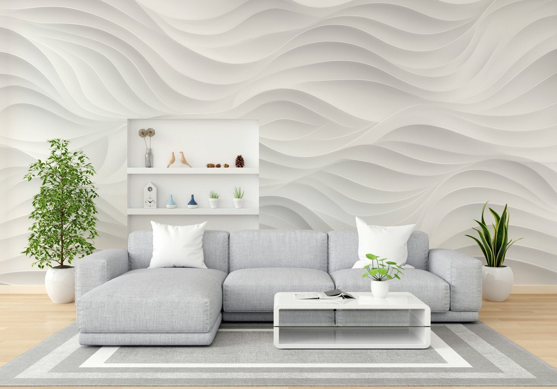 A close-up view of the detailed sculpted texture and shadow play.

