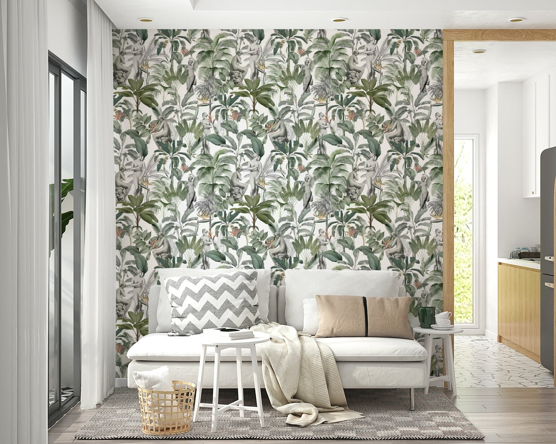 Sculptural banana leaf wallpaper for tropical-themed spaces

