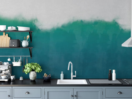 Sea Green Watercolor Wallpaper for kitchen C416
