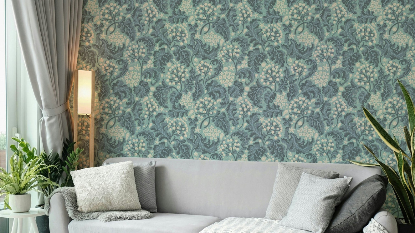 Relaxing botanical wallpaper for interiors

