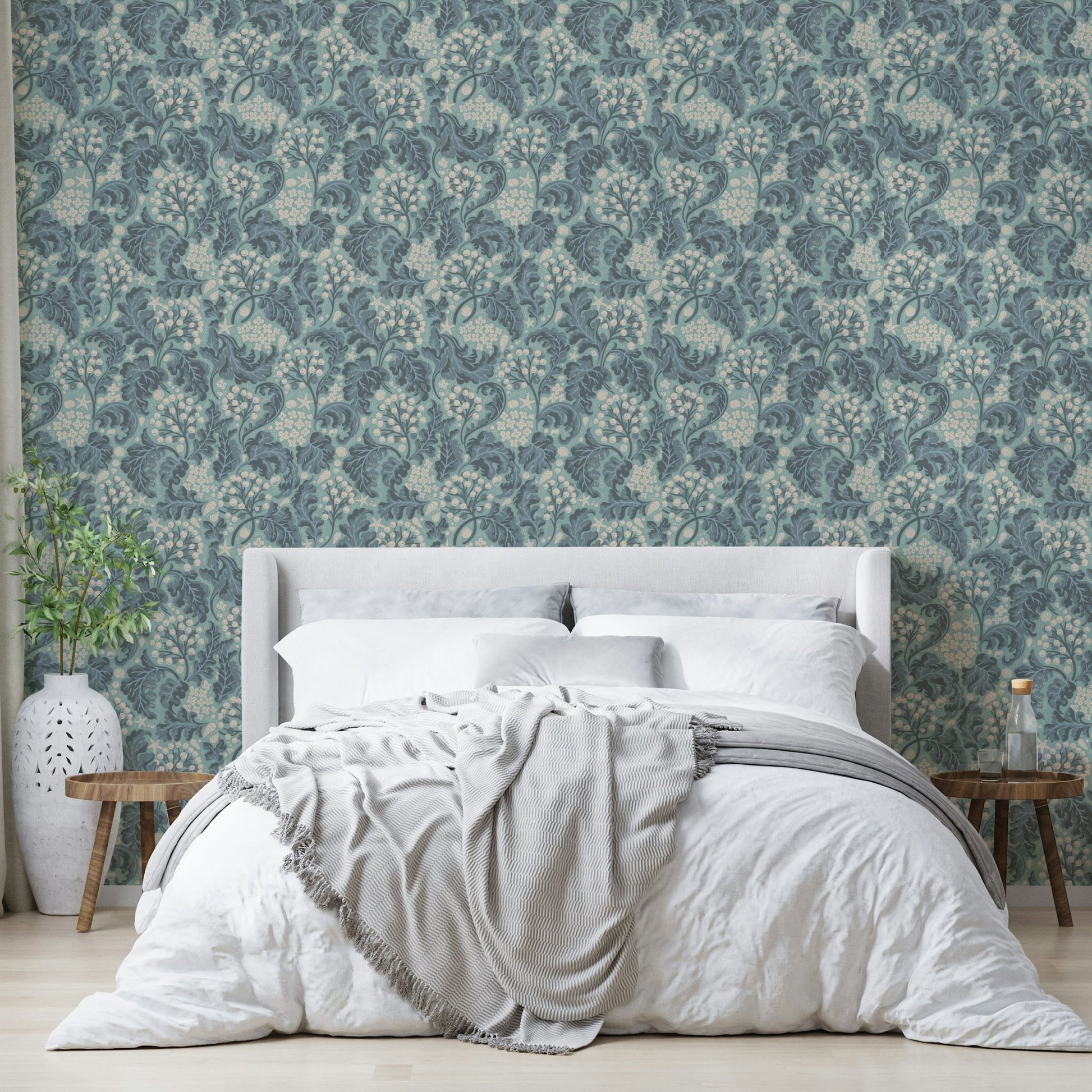 Coastal botanical wallpaper for walls

