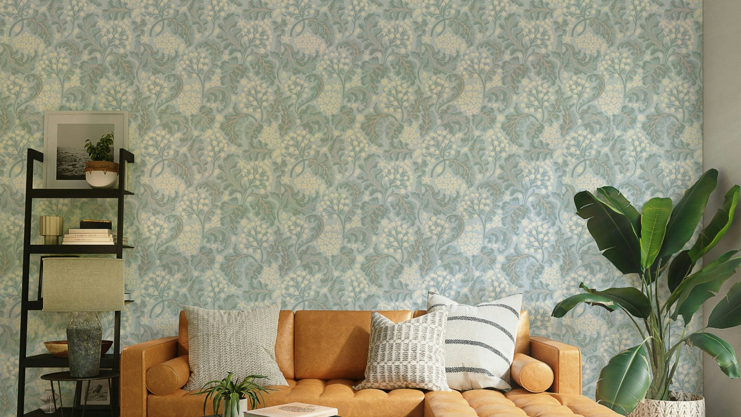 Gentle textured leaf wallpaper close-up

