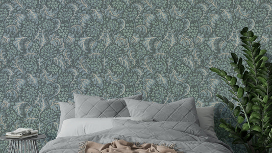 Tranquil botanical wallpaper for bedrooms

