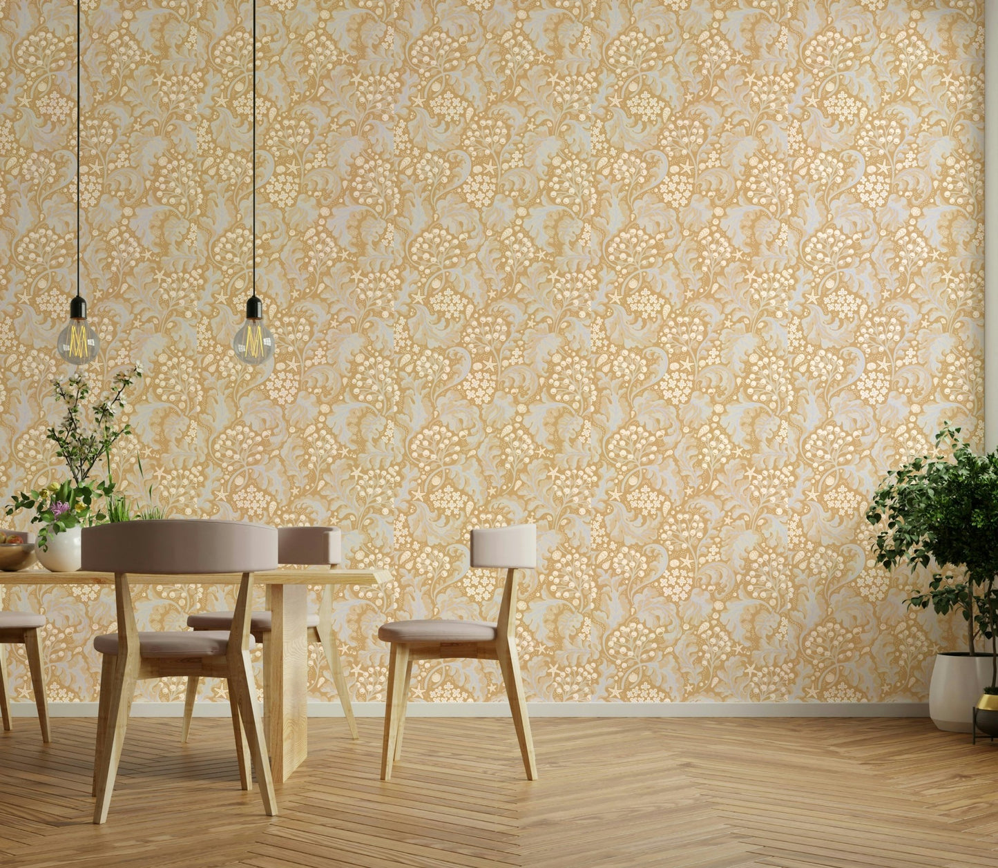 Bright botanical wallpaper pattern


