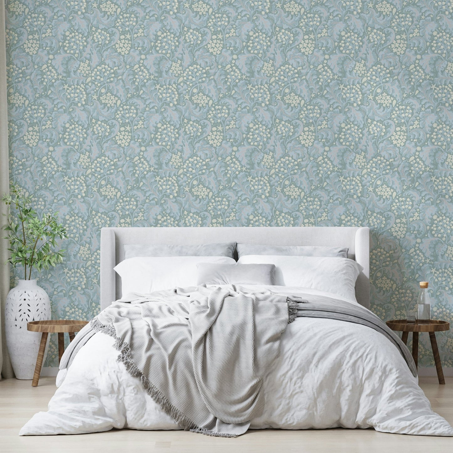 Coastal style pearlescent wallpaper texture

