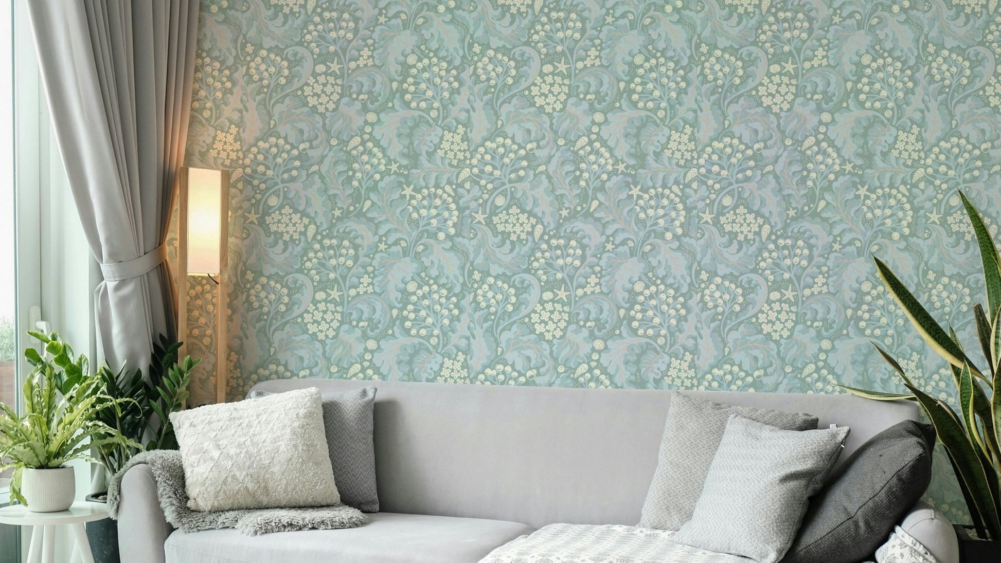 Refined botanical wallpaper close-up


