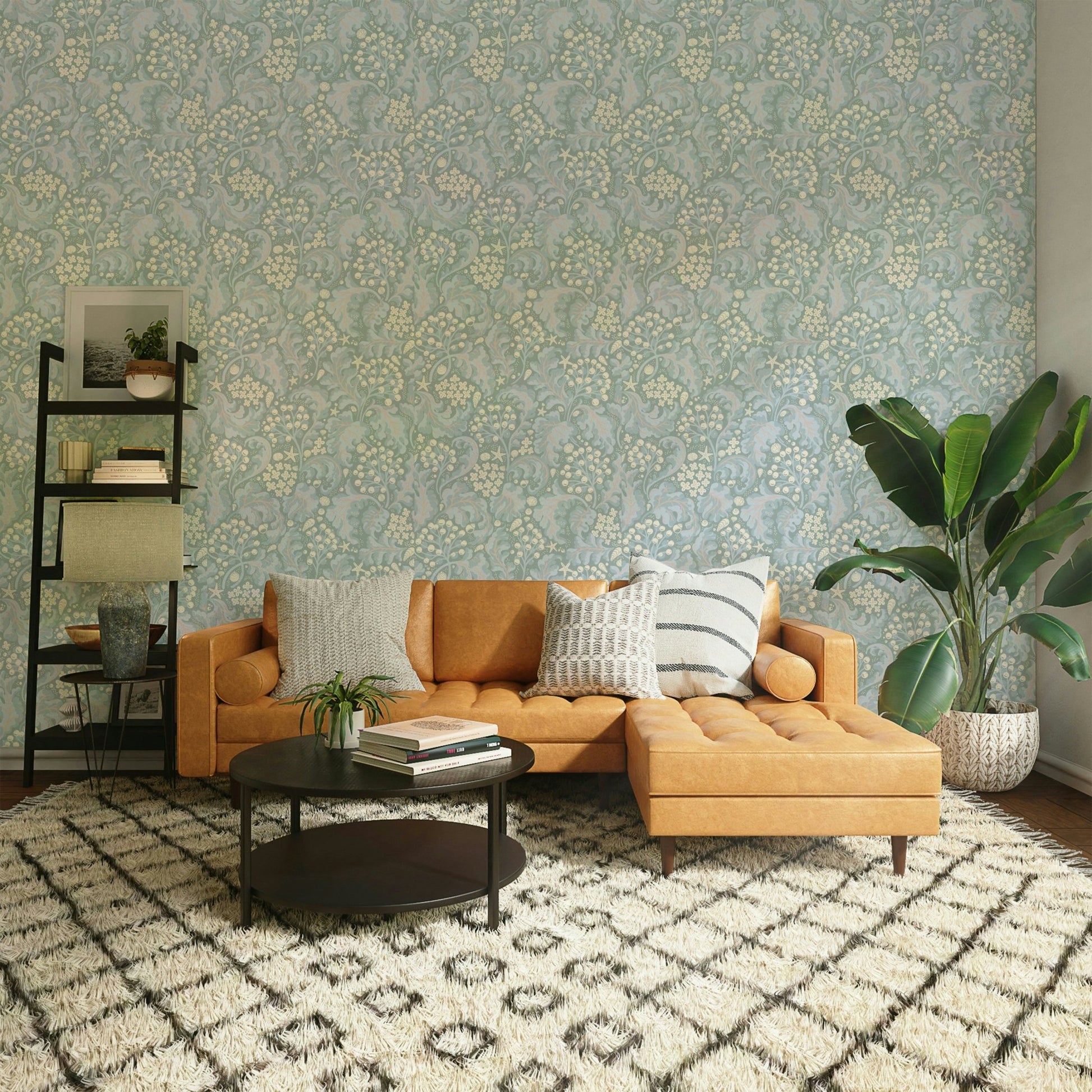 Sea Kale Pearlescent wallpaper detail

