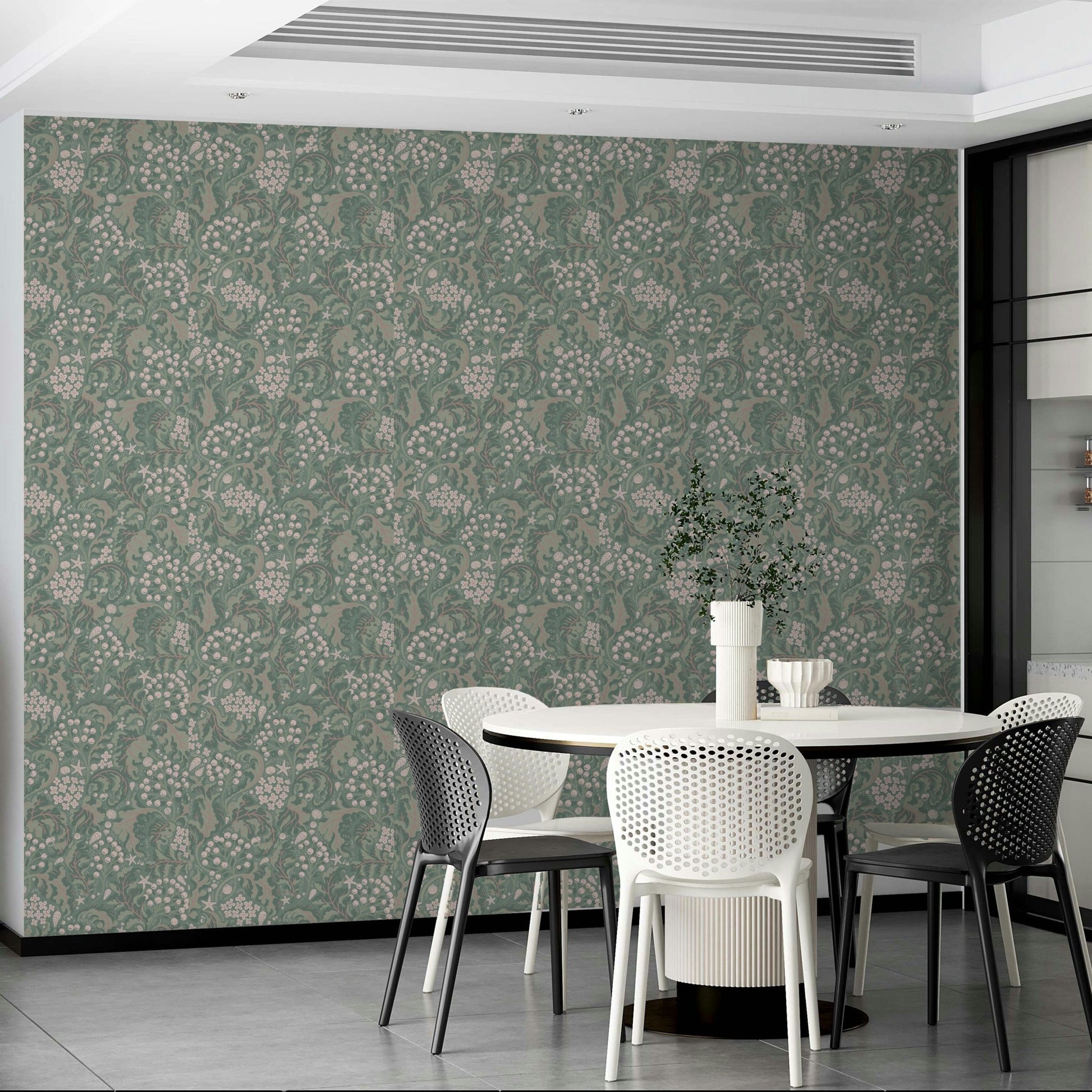 Scandinavian green wallpaper texture GD674


