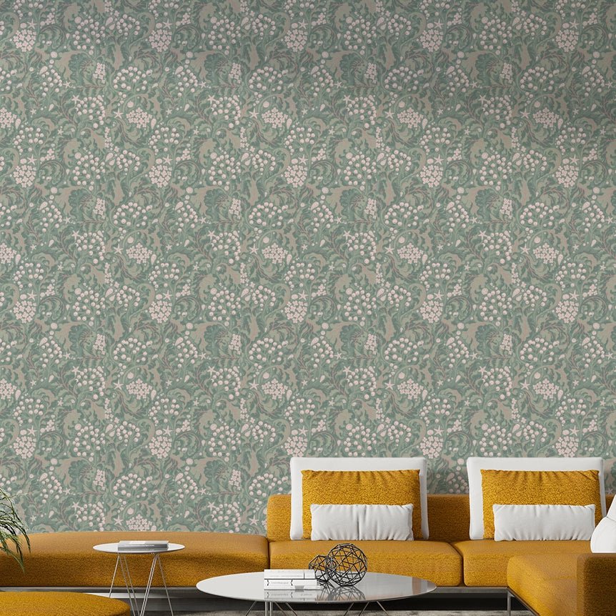 Coastal style wallpaper with sea kale motif
 GD674
