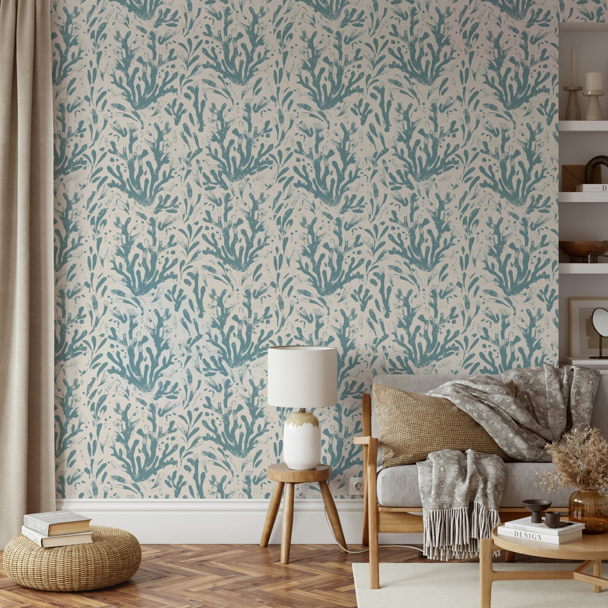 The underwater scene flowing across a room's wall.

