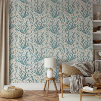 The underwater scene flowing across a room's wall.

