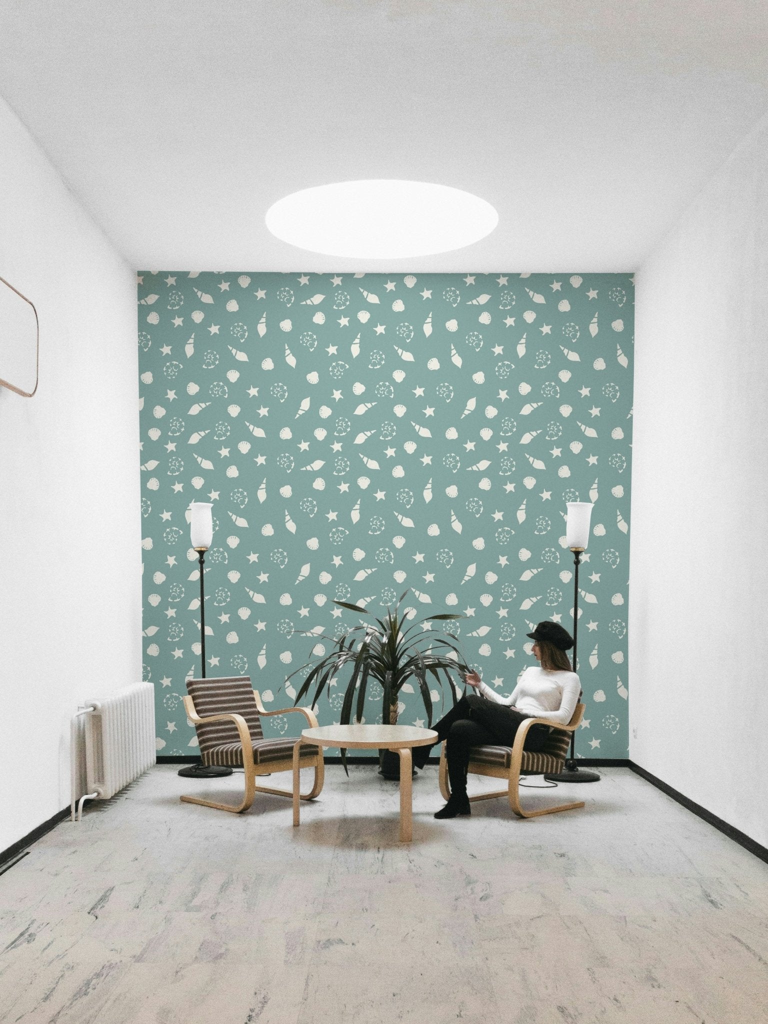 Close-up of a seamless seashell pattern

