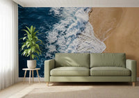 Aerial coastal view defines Sea Vs Land wall mural composition, GD9220