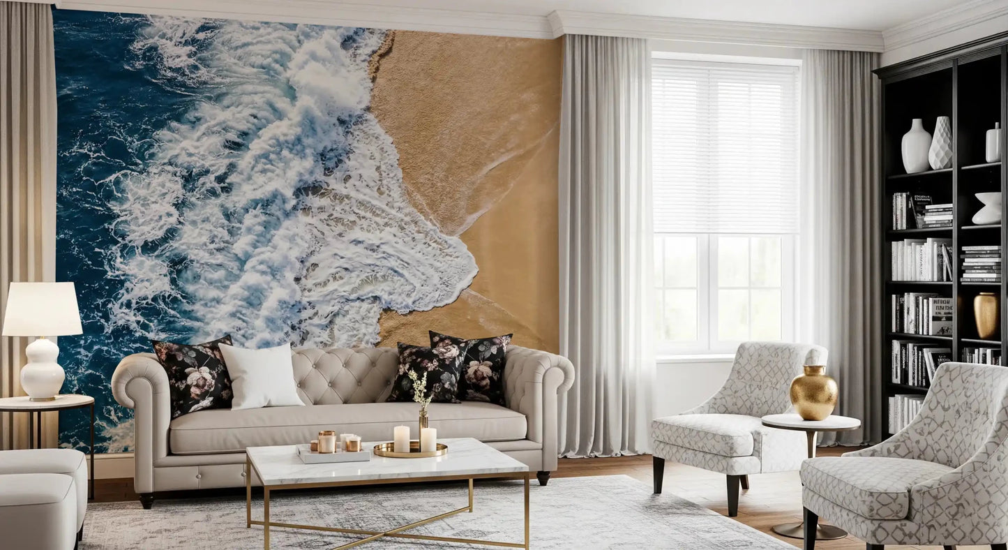 Hallway styled using Sea Vs Land wall mural coastal contrast, GD9220