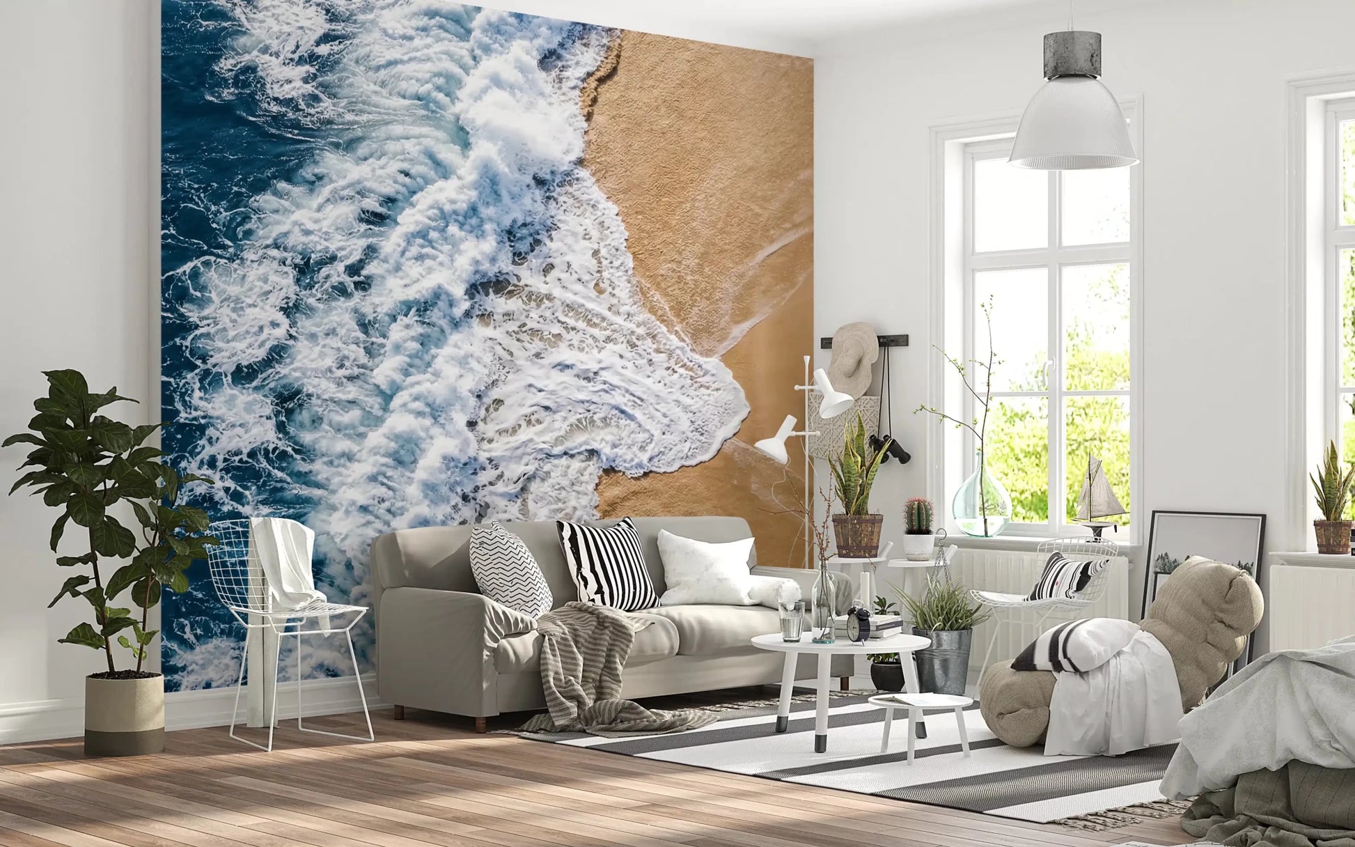 Water and land contrast shown in Sea Vs Land wall mural, GD9220