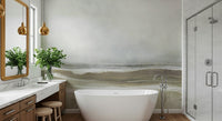 A peaceful modern abstract mural on decorative wallpaper., GD5565