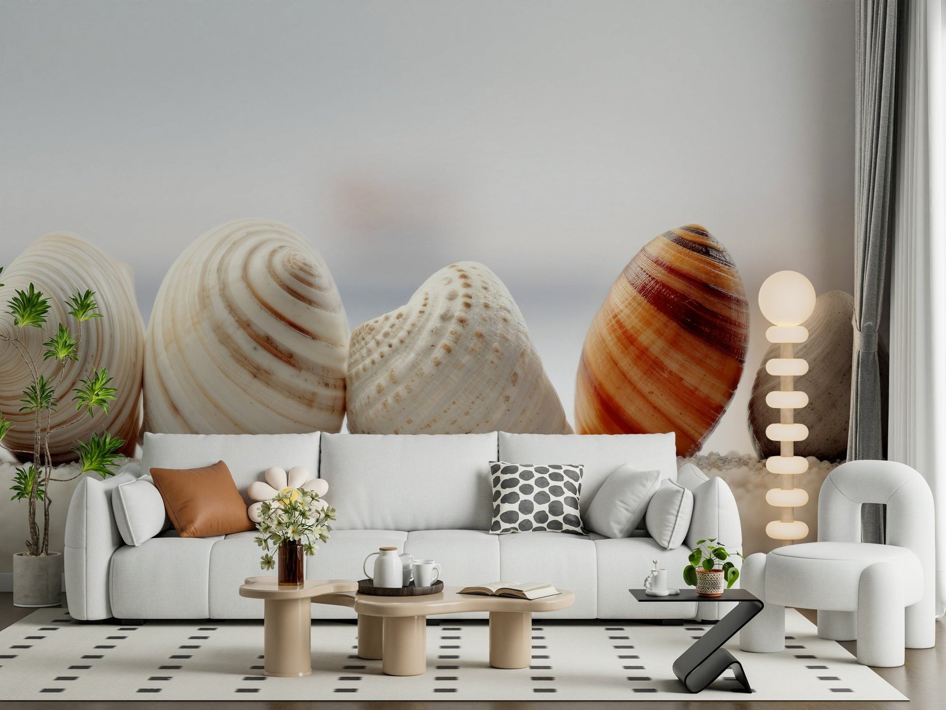 A calming underwater design wallpaper mural that defines a space.