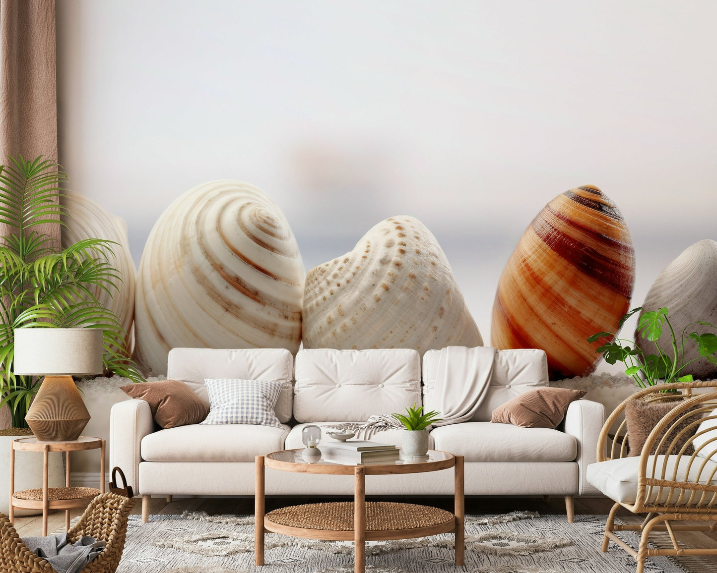 A contemplative gentle design wallpaper mural for a feature wall.