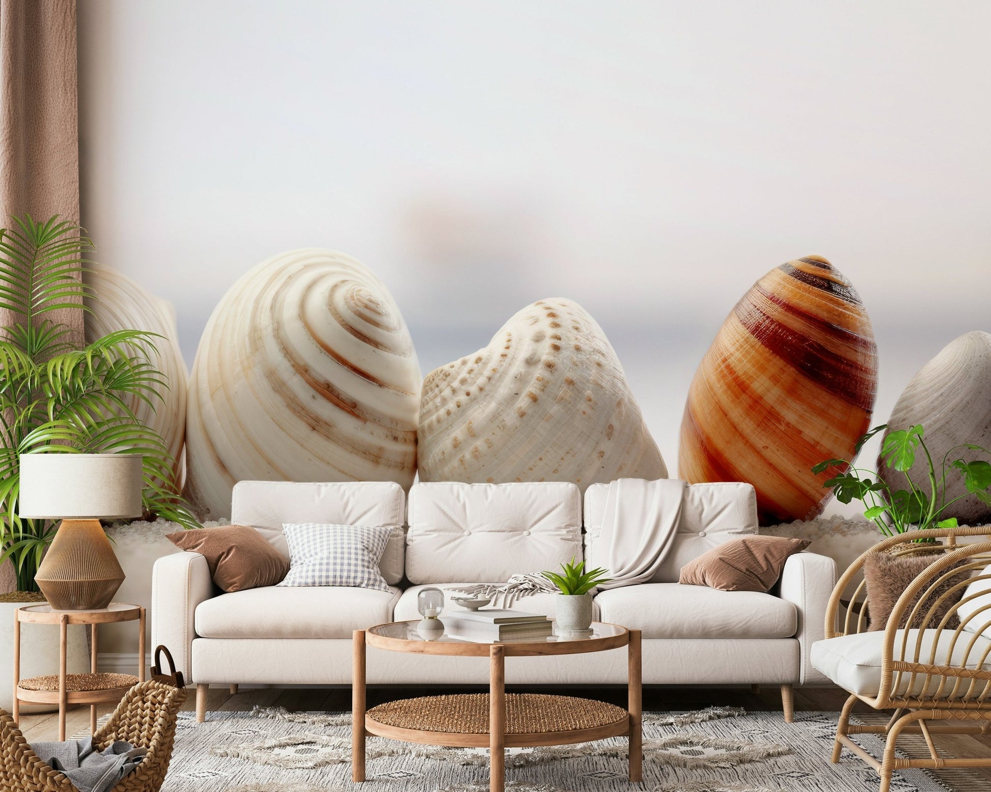 A contemplative gentle design wallpaper mural for a feature wall.