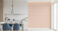 Symmetrical shells and waves define the Seashell Serenity Waves Wallpaper surface., GD9090