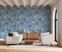 Whimsical seashells wallpaper for a light and airy living room GD9444