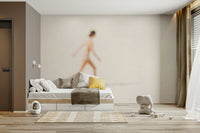 A beautiful coastal rock wallpaper mural with crashing waves.

