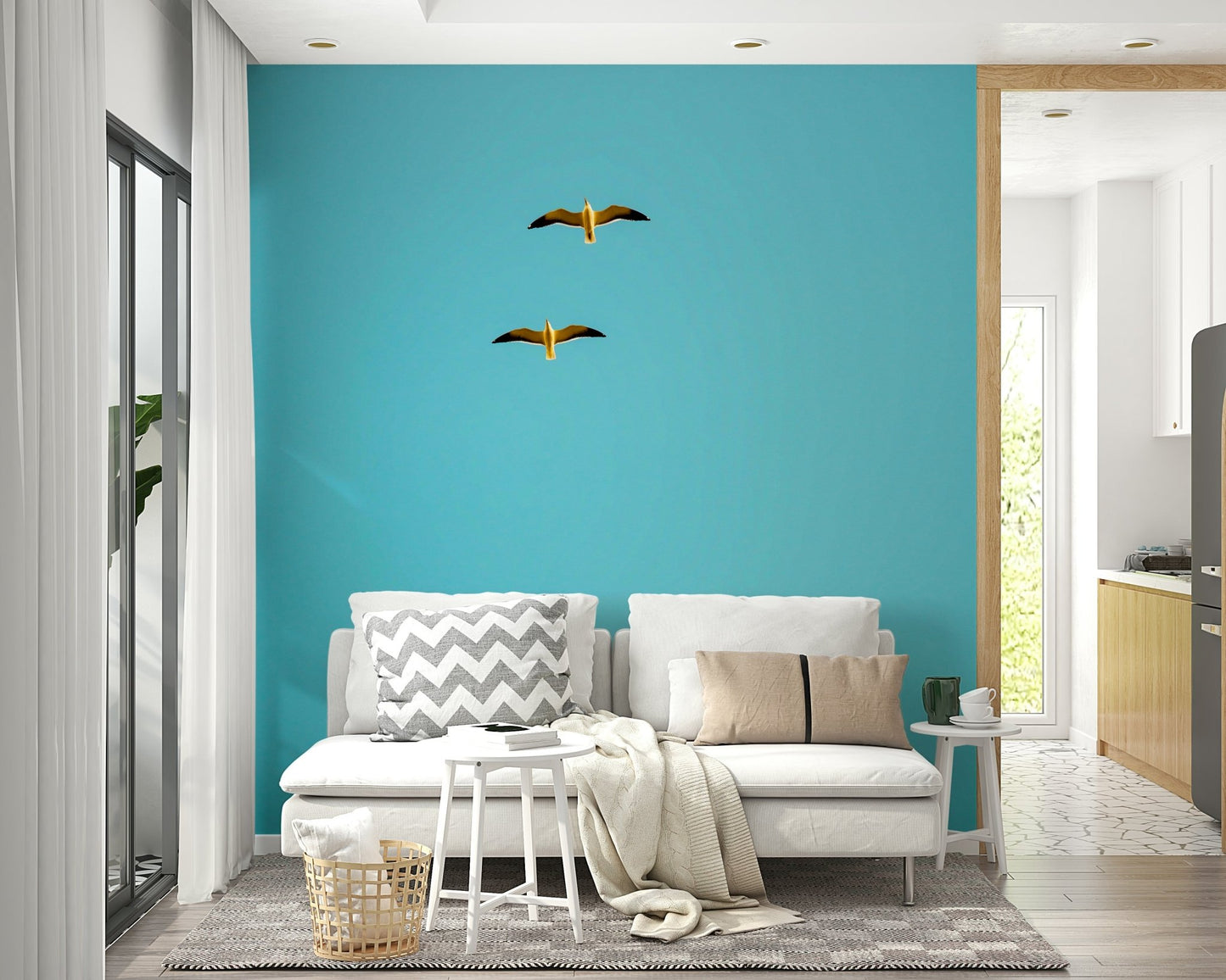 A tranquil ocean scene wall mural for nautical decor., GD4748