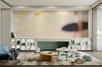 A beautiful coastal rock wallpaper mural with crashing waves., GD4725