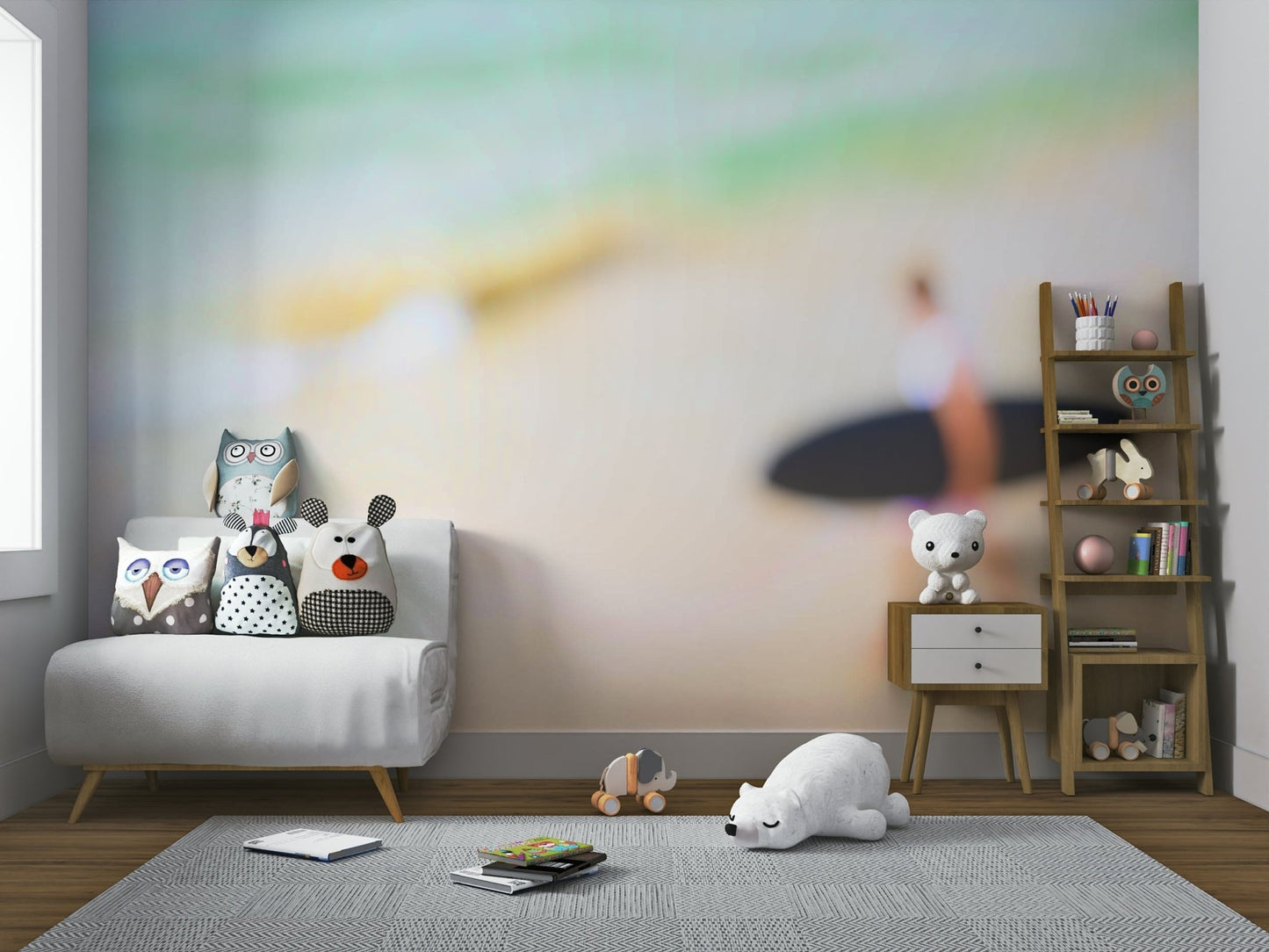 A contemplative rocky shoreline wallpaper mural for a feature wall., GD4725
