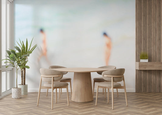 A beautiful coastal rock wallpaper mural with crashing waves.

