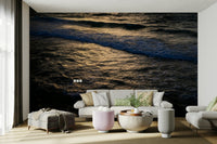 A tranquil ocean scene wall mural for nautical decor.

