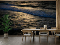 A calming ocean wave wallpaper mural that defines a space.

