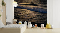 A beautiful wide-angle wall mural of the sea.

