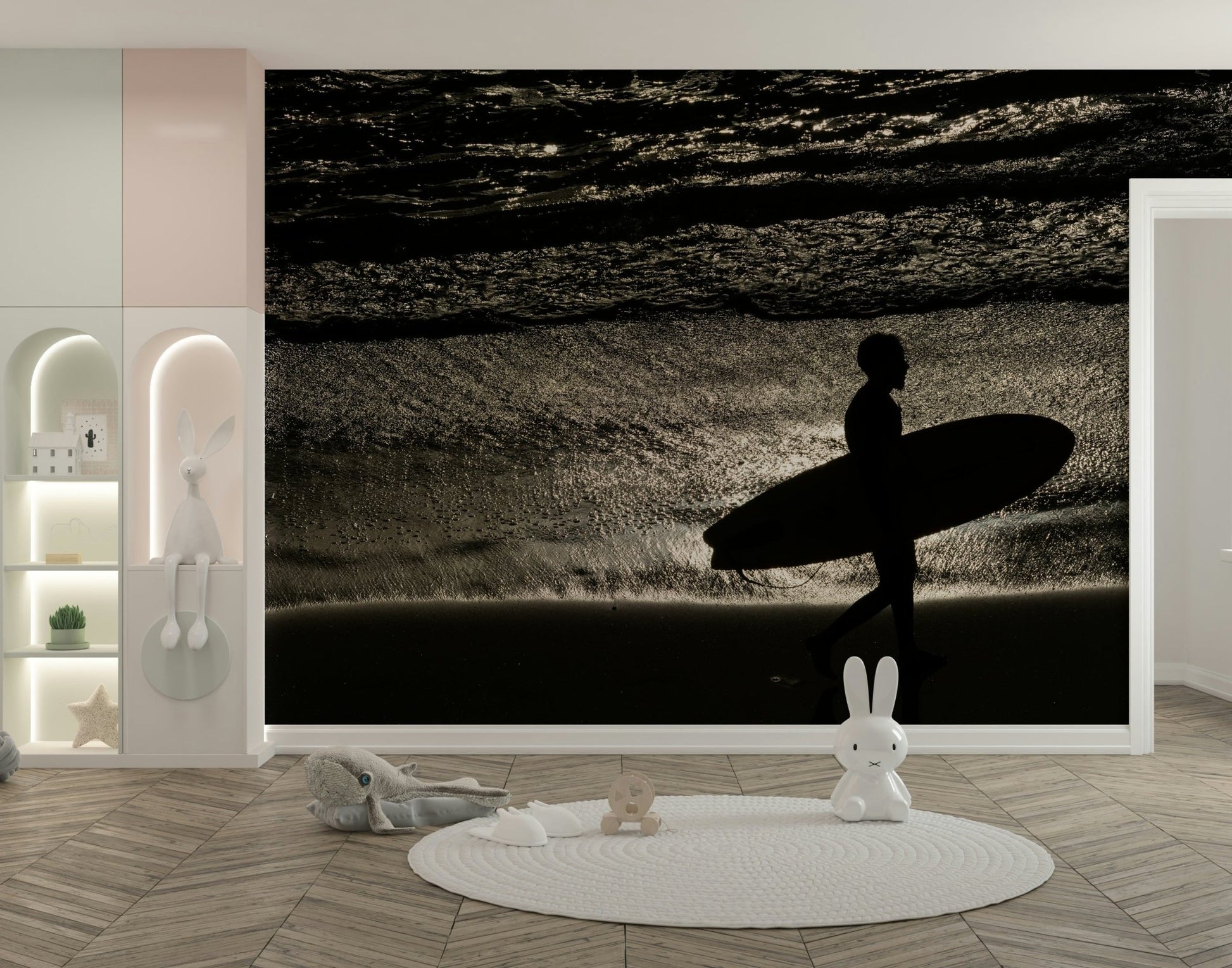 A classic ocean wallpaper for walls with a coastal theme.

