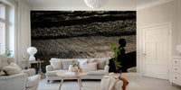 An artistic coastal landscape mural for home decor.

