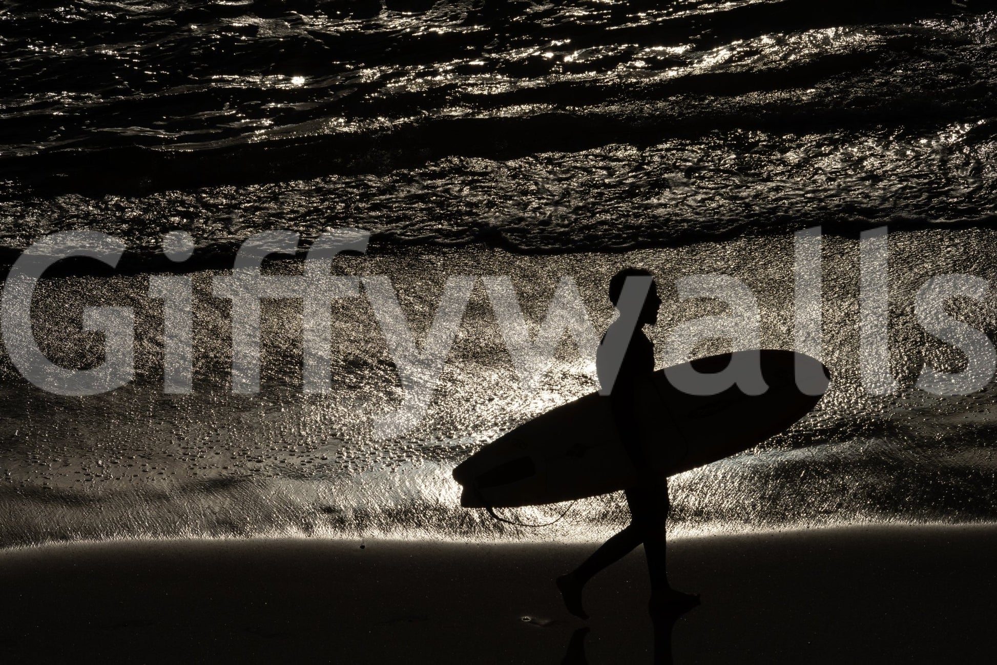 A high-quality serene beach wall mural for walls.

