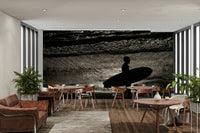 A tranquil ocean scene wall mural for nautical decor.

